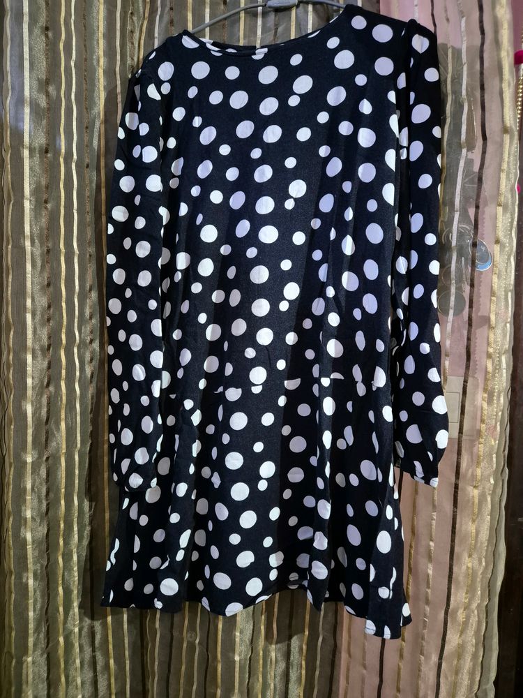 Mango Polka Dot Korean Dress For Girls