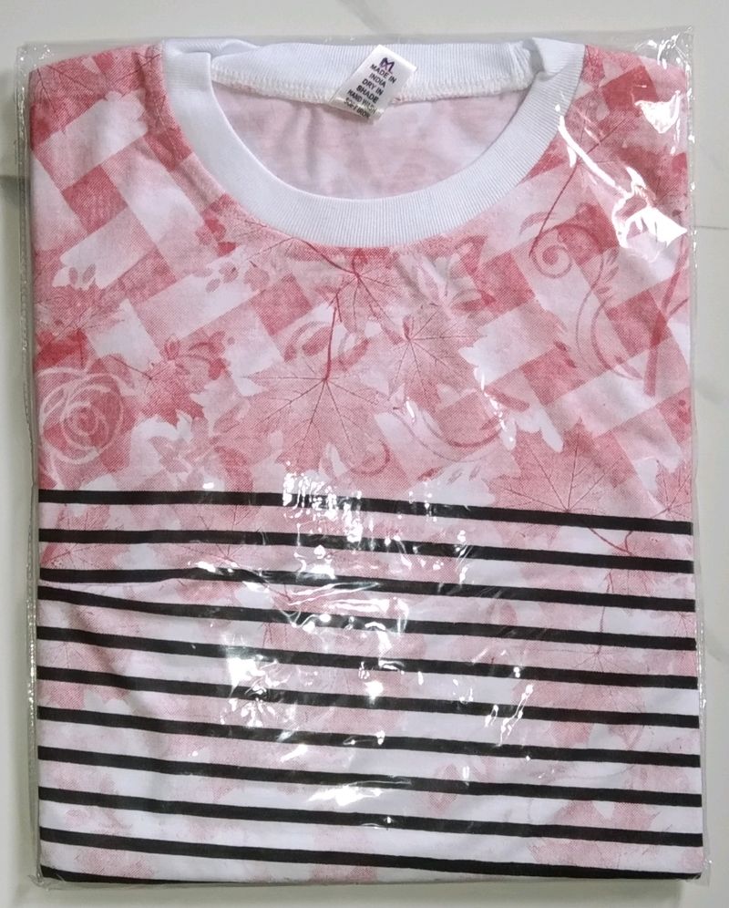 Rose Printed Half Tshirt 2