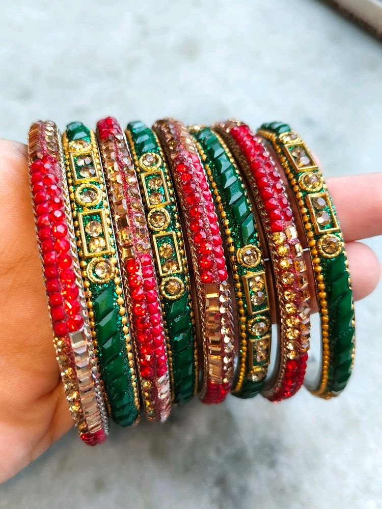 Combo Bangles Red And Green Color