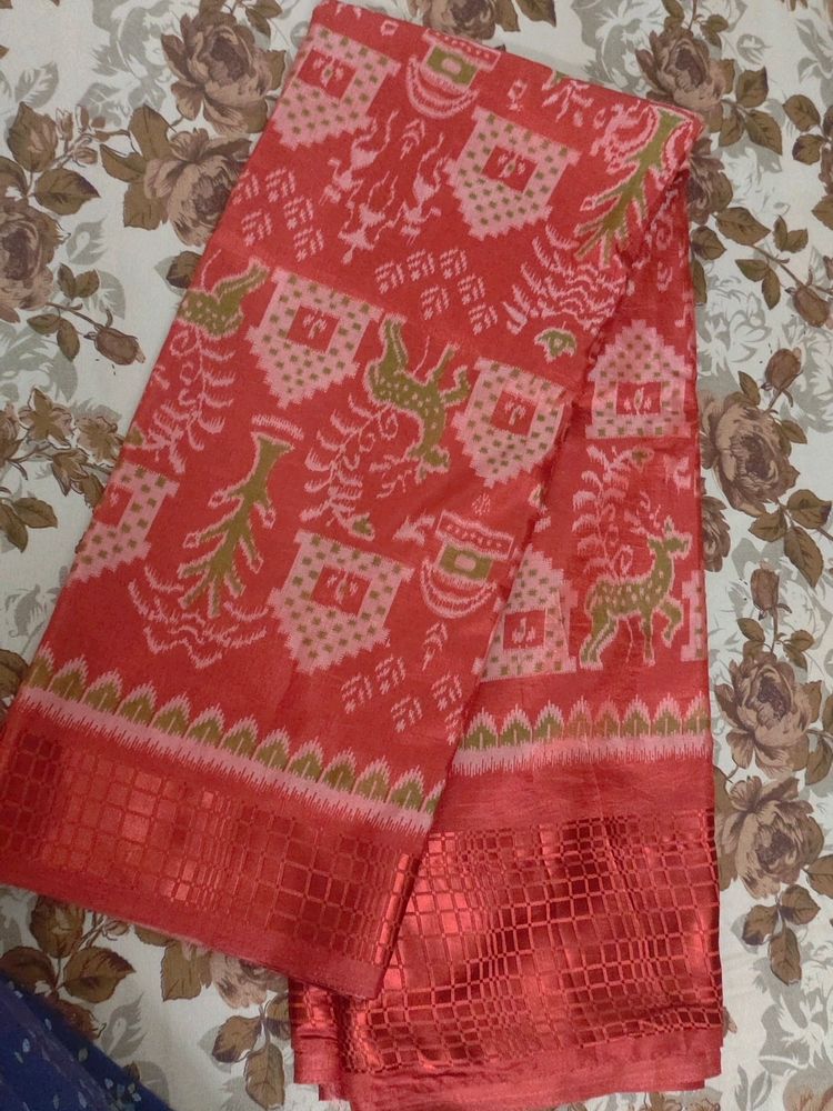 Red Colour Dupoin Silk Saree