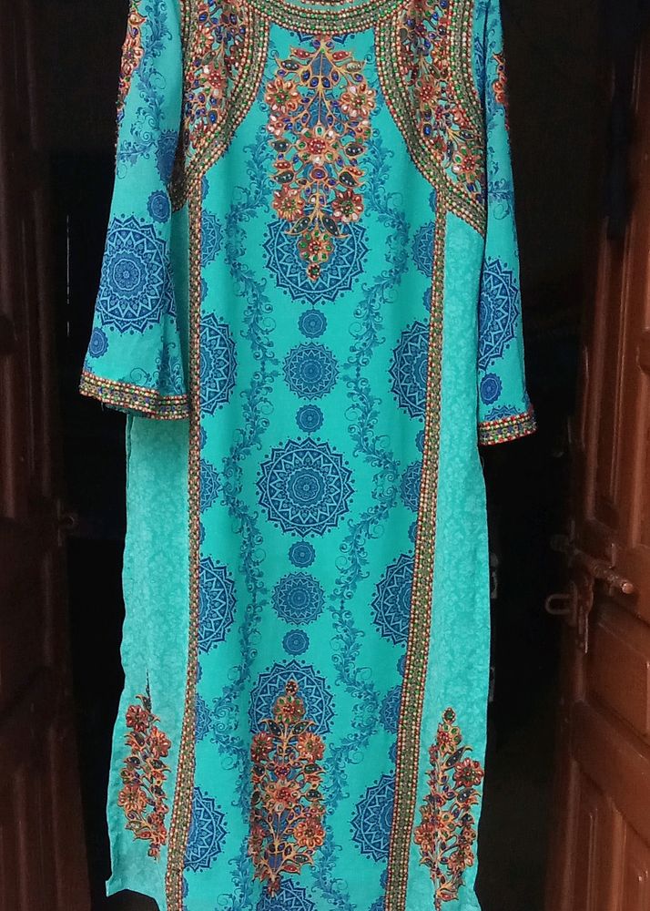 Printed And Stone Work Kurta