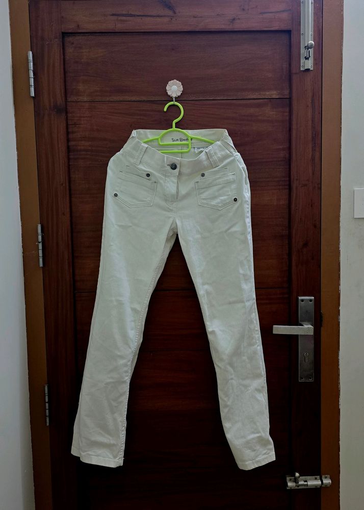 White Bootcut Denim Jeans