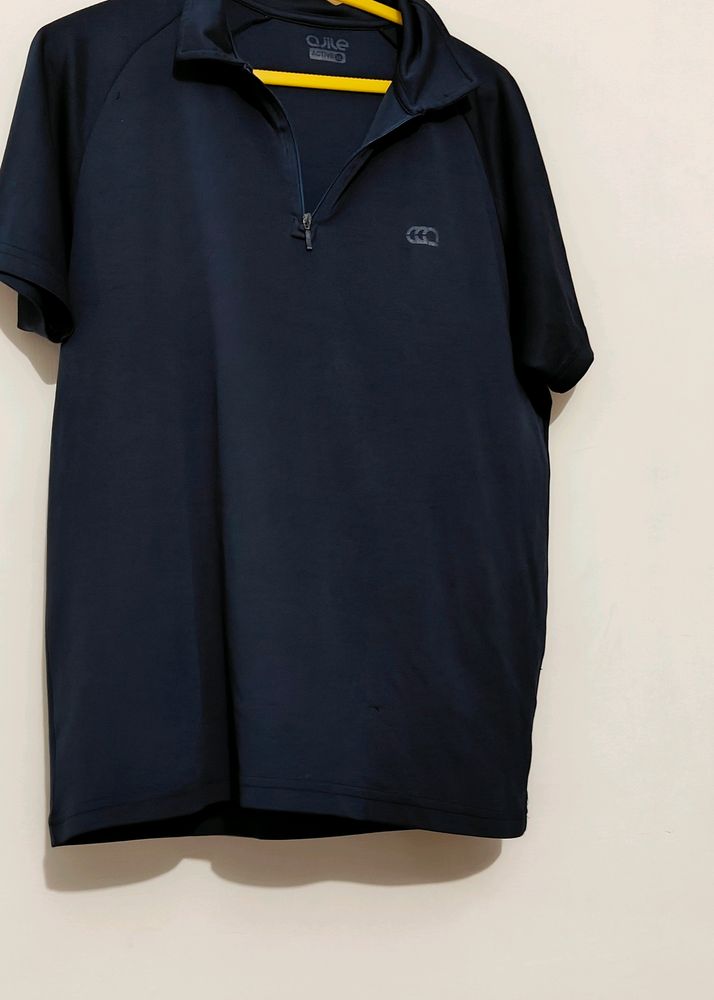 Men's Navy Blue Collar Tshirt