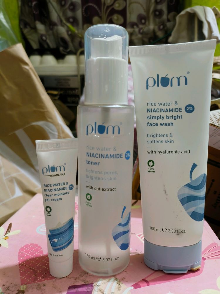 Combo Of Plum Rice Water Skincare Range & Kaja Glo