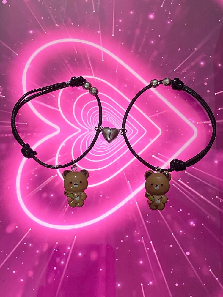 Matching Bracelets With Magnet Hearts