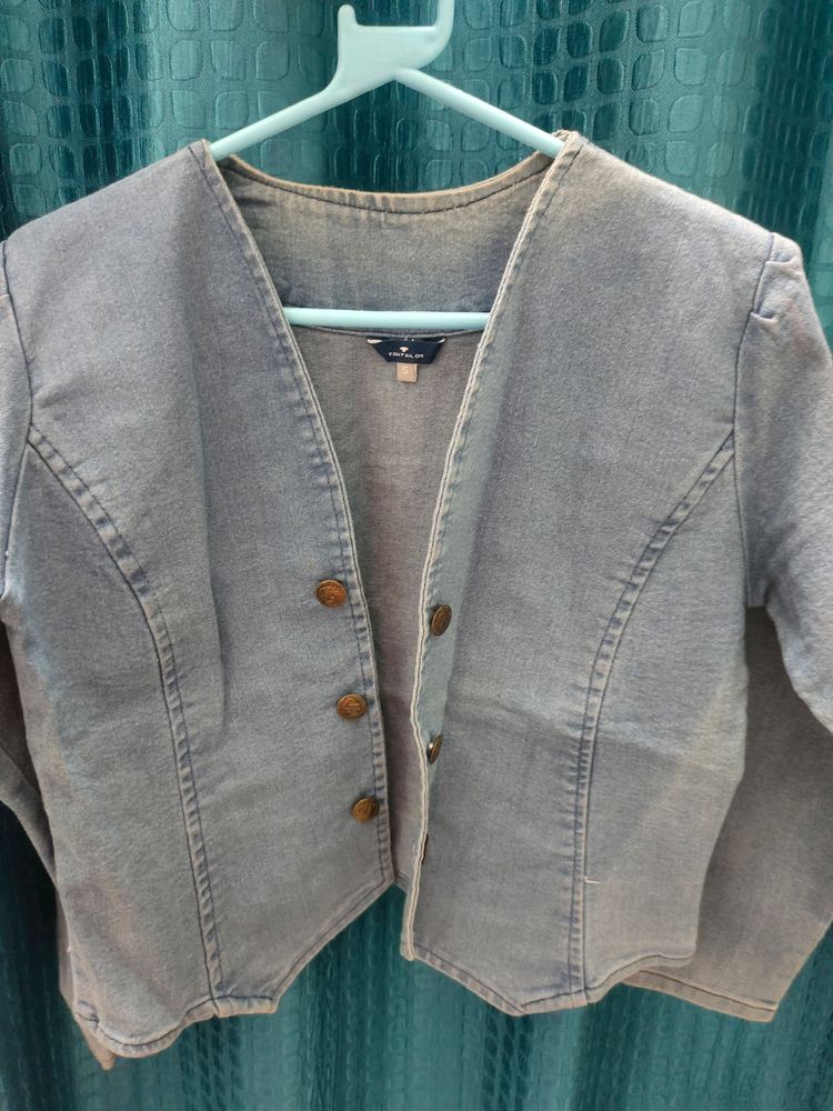 Women Blue Denim Regular Jacket 🧥