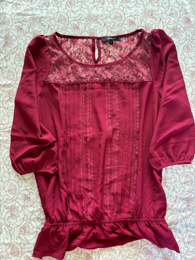 Maroon Madame Top Size (L)