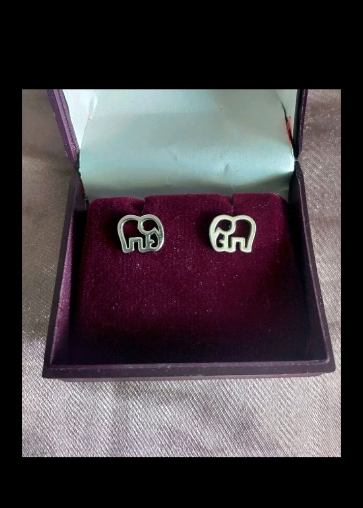 925 Hallmark Silver Elephant Earrings