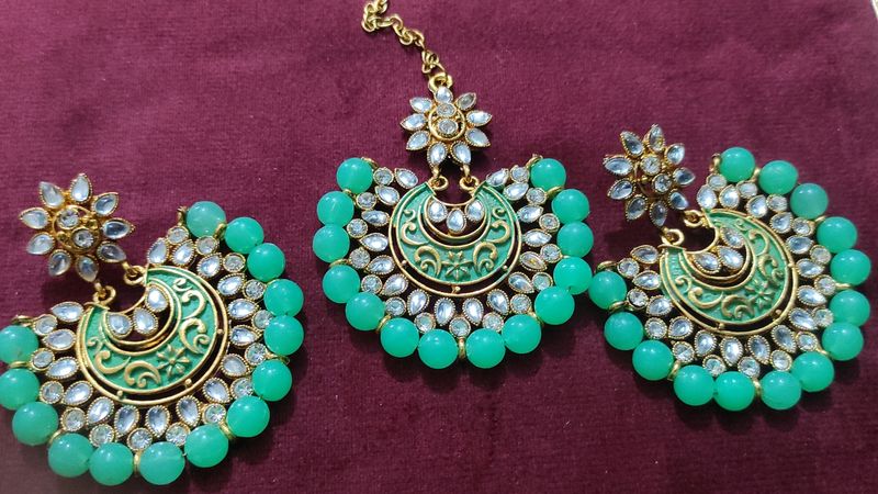 IBrand New Punjabi Meenakari Mangteeka & Yearing S