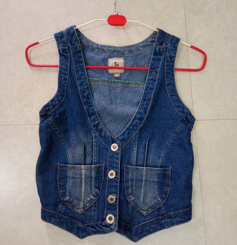 Sleeveless Denim Top