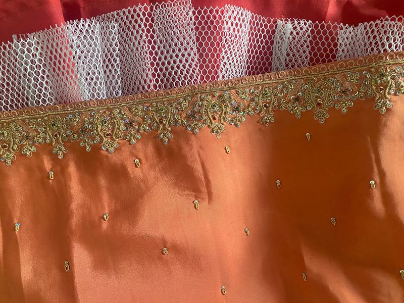 Lengha Choli with Golden Wire Hand Made Work