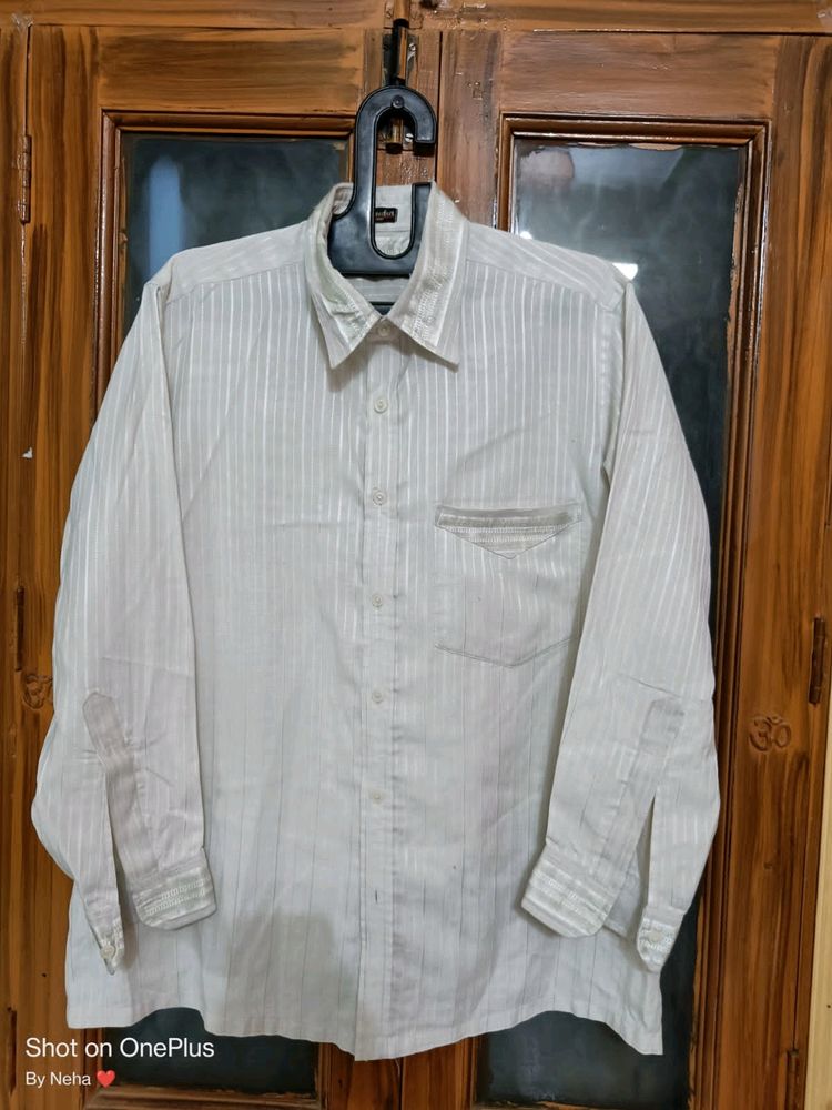 Off White Colour Mens Shirt