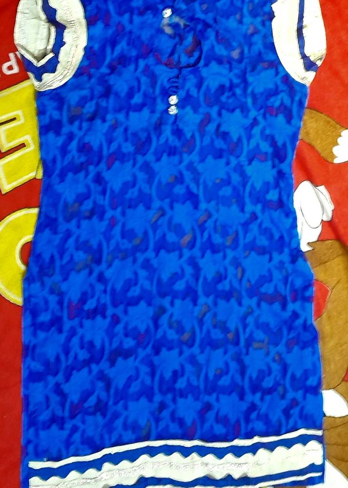 Dark Blue Net Kurta