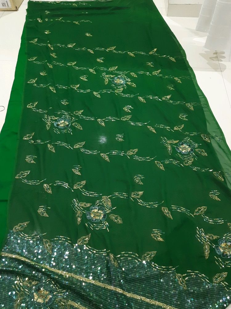 Bottle Green Saree(limited Period Offer)