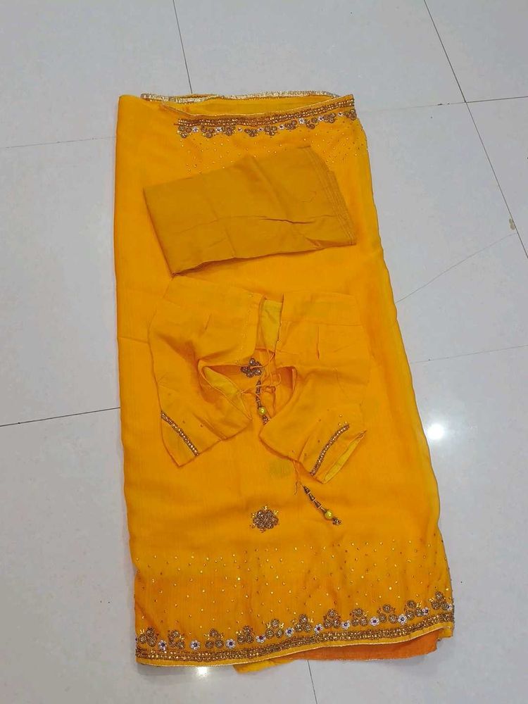 Woman Heavy Work Saree