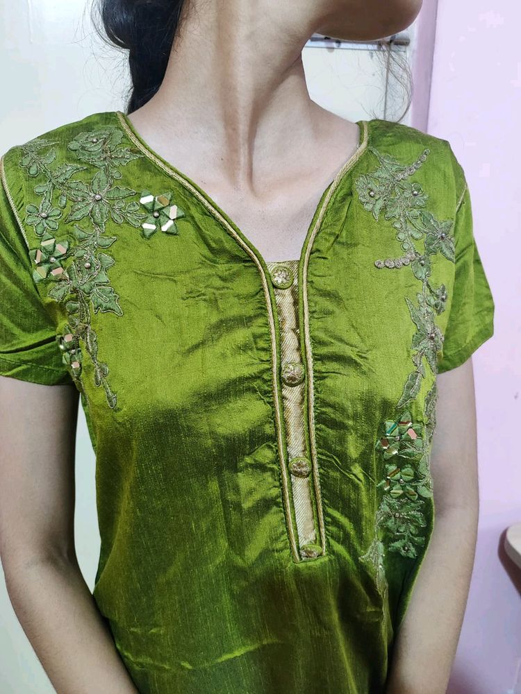 Green Short Kurti For Women