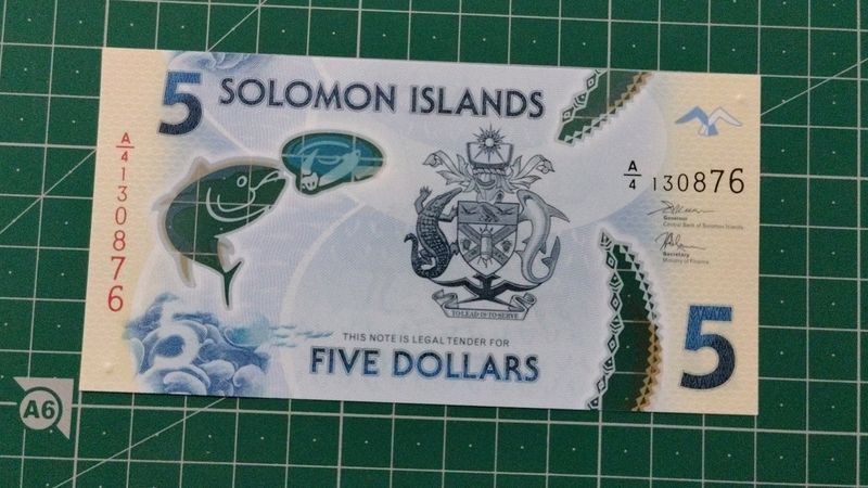 🔥Beautiful 5 Dollar UNC Note From Solomon Island