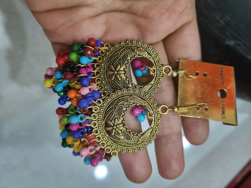 Multi Colour Jhumka