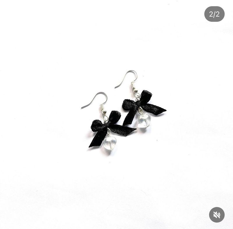 Black Bow Earrings