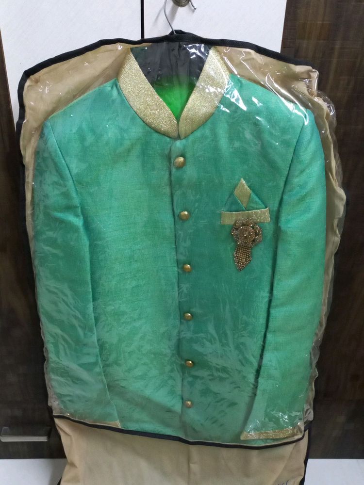 Green Colour Sherwani Suitable For Any Occasion