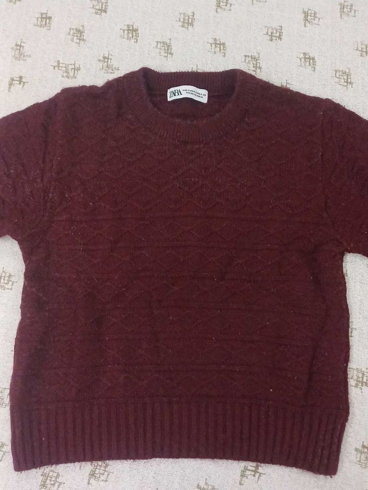 Women Coffe Coloures Sweater From Zara