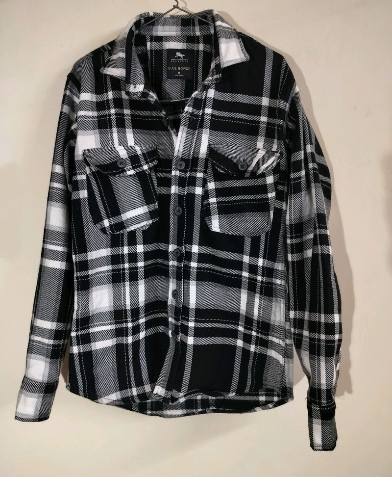 Checks Mens Flannel Shirt /Jacket , Full Sleeves