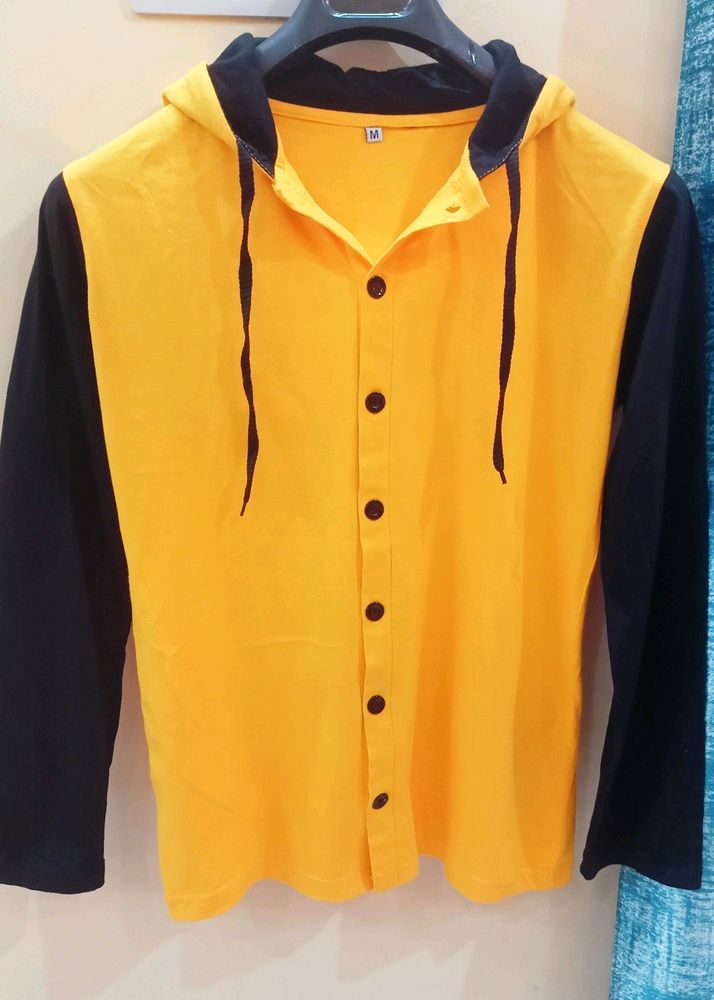 Yellow Black Men's Jacket Shrug