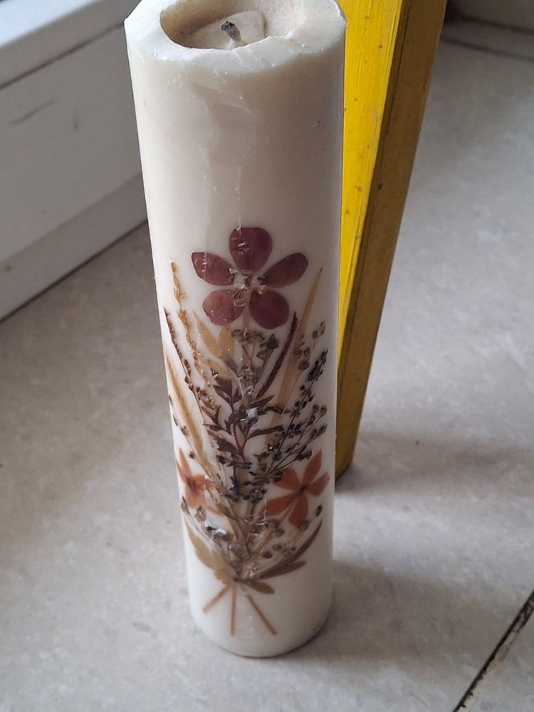 Pressed Dry Flower Candle