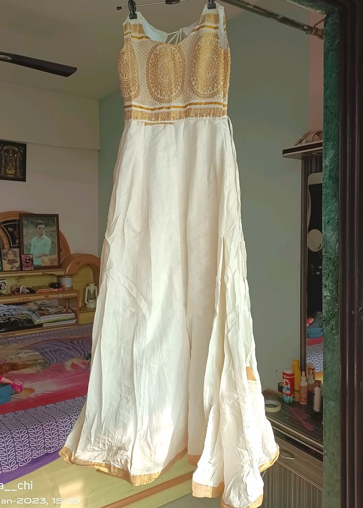 Stitched Sleevless Gown