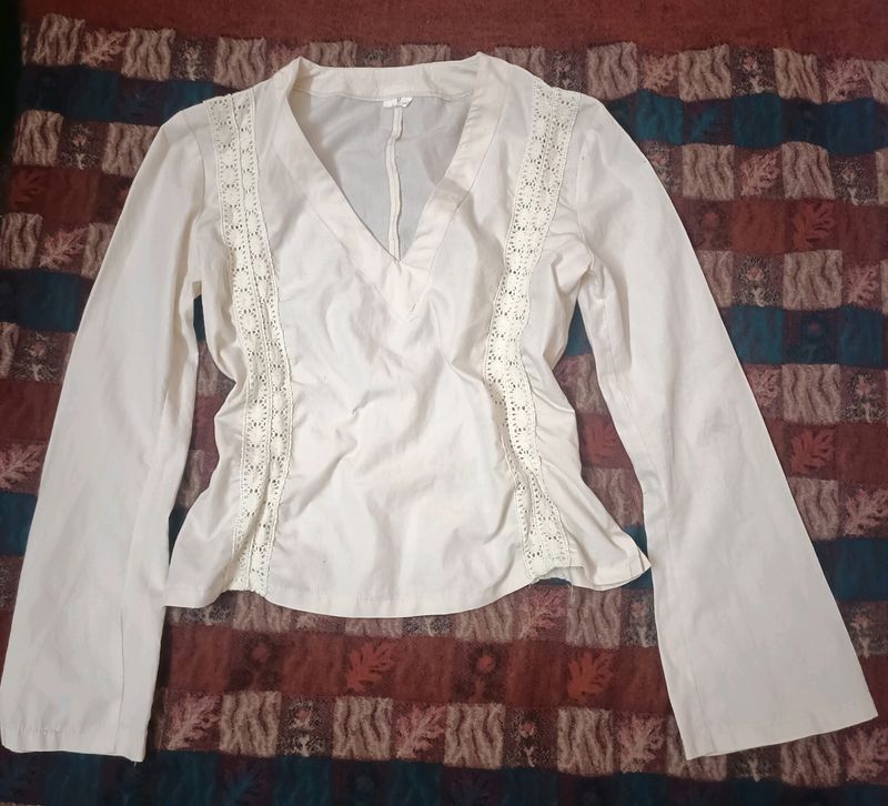 White Colour Top For Ladies