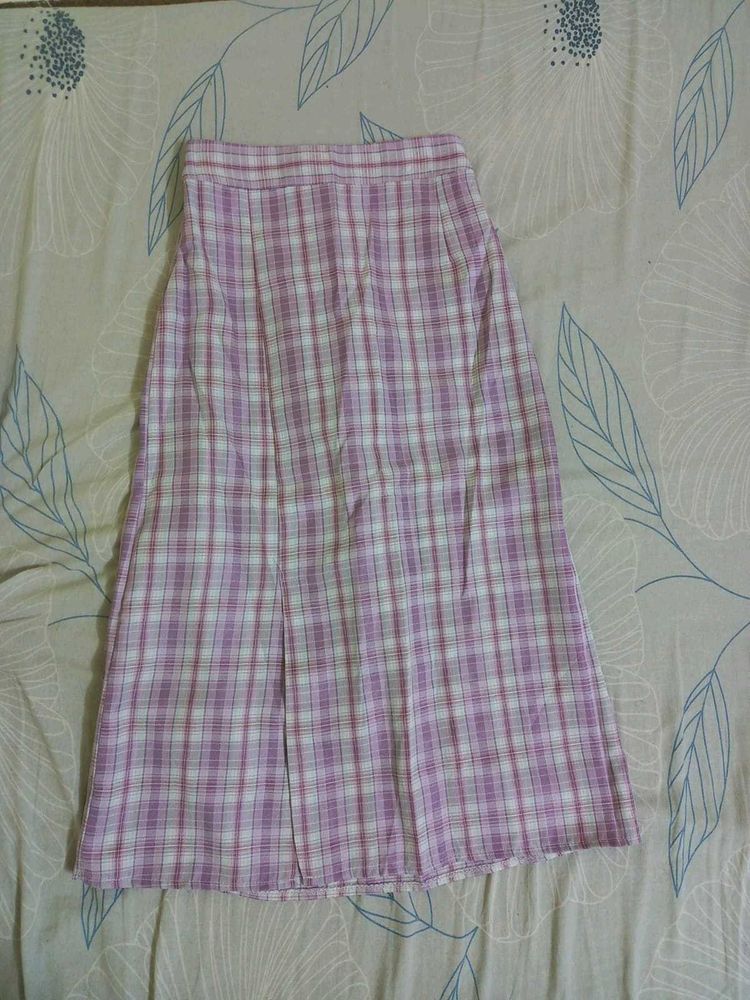 Lavender Checked Skirt