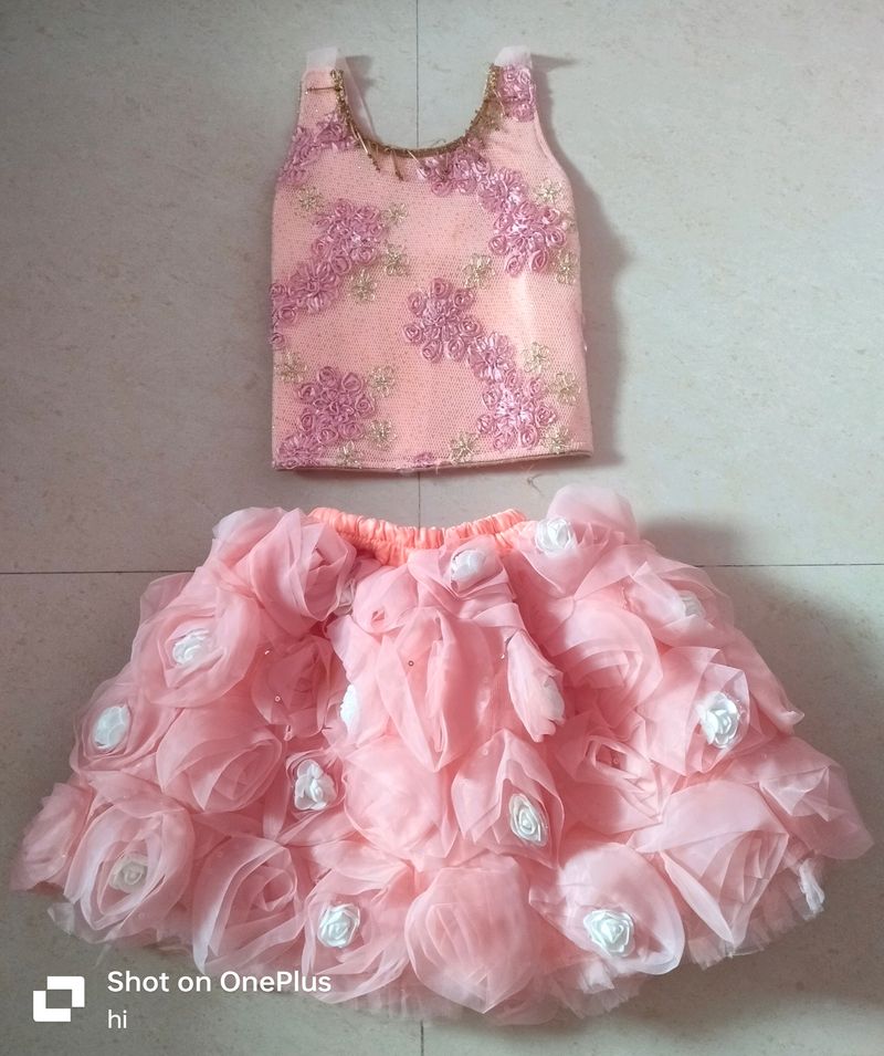 Girls Top And Skirt Set