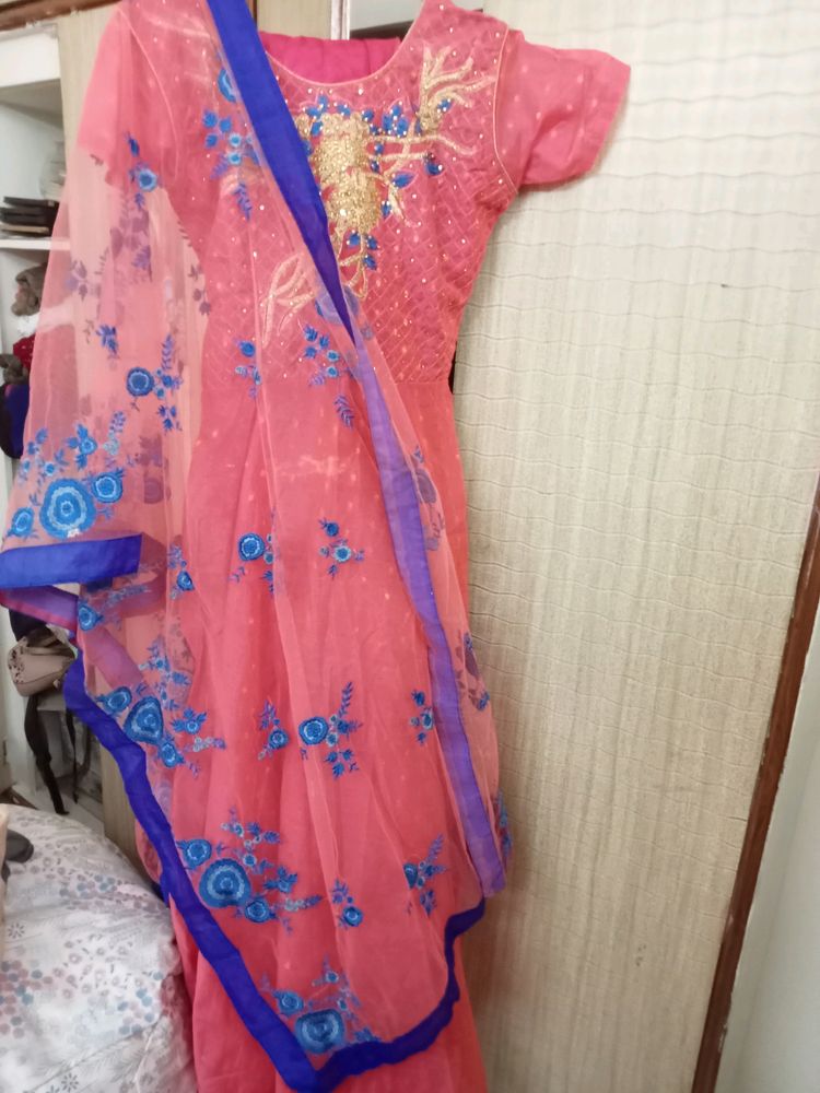 New Onion Pink Long Anarkali