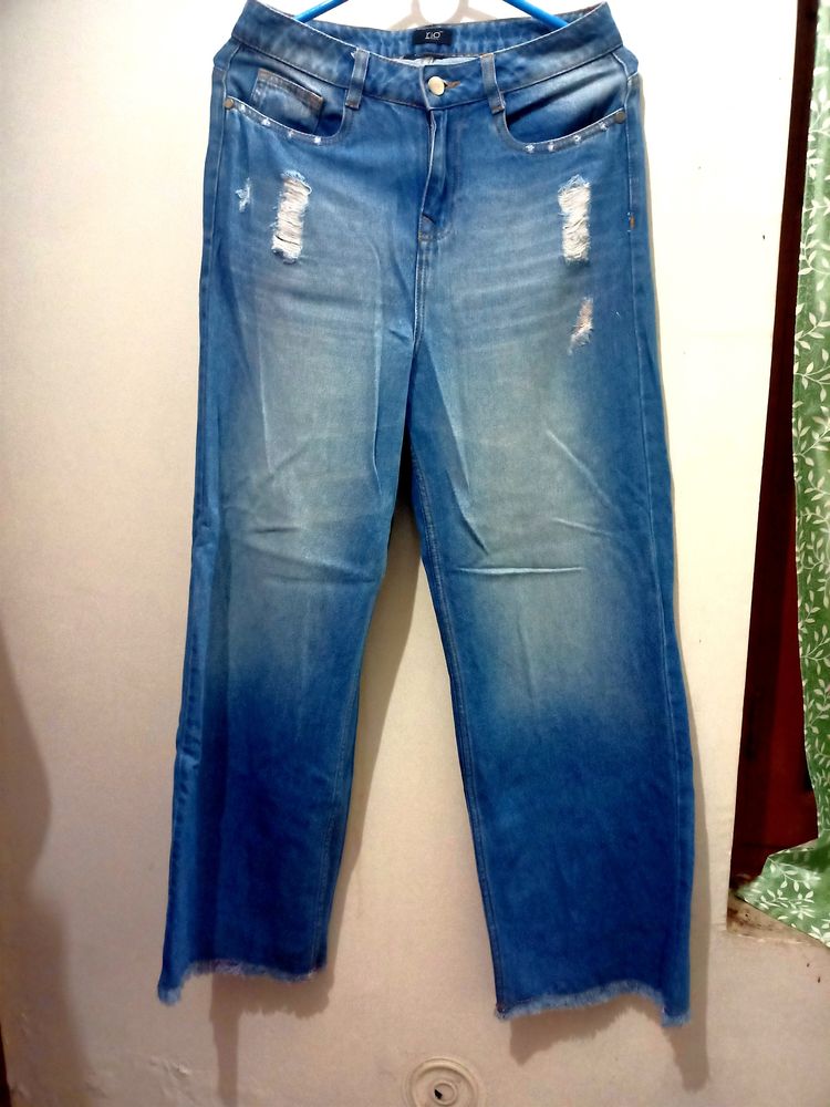 Women Flared Ribbed Jeans