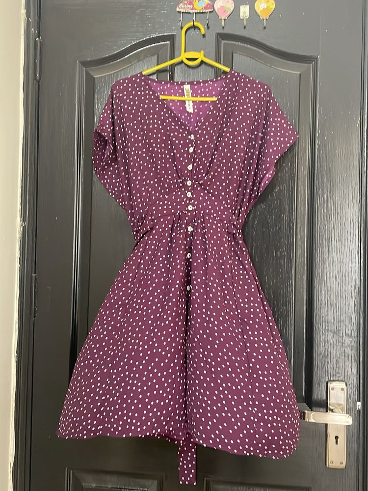 Cute Purple polka dot dress