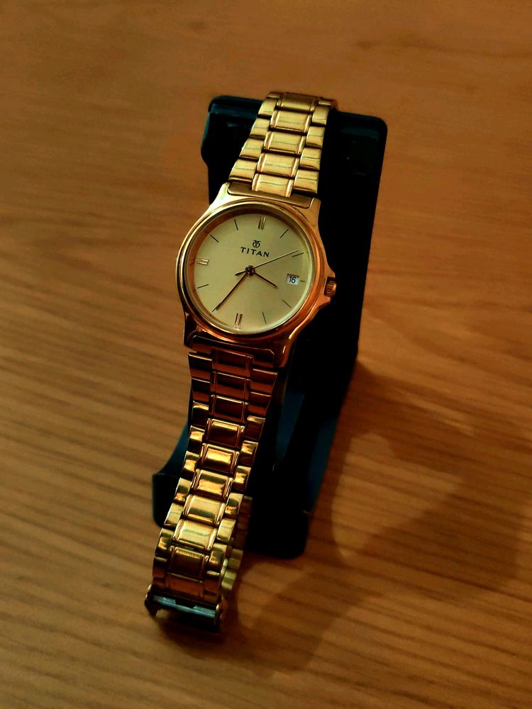 Titan Unisex Golden Watch