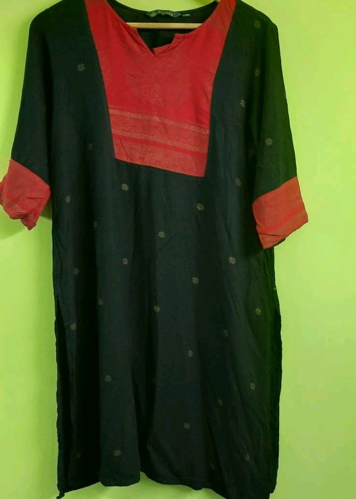 Black Cotton Kurti (Women)