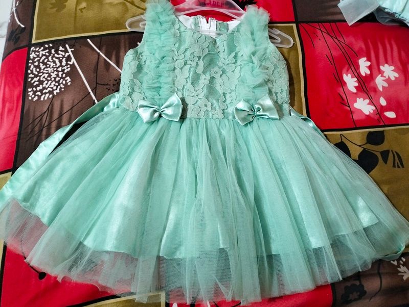 Small Baby Light Green Frock..