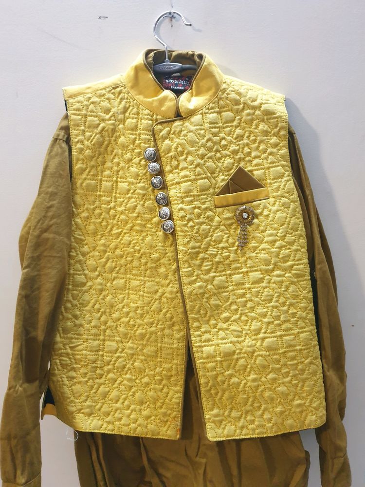 Premium Silk Kids Kurta Payjama With Waistcoat