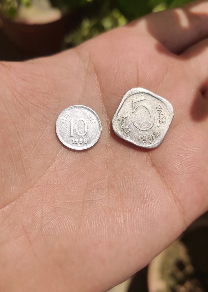 10 And 5 Paise Hyderabad Mint Coin 1990,1992