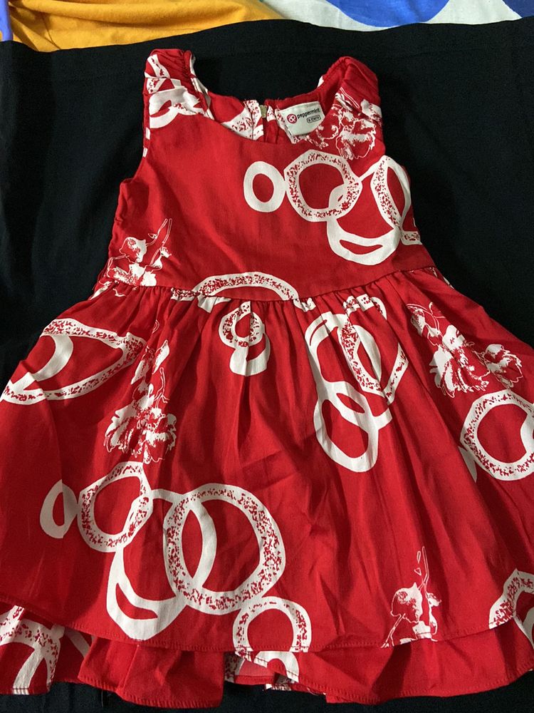 Peppermint Girls Frock Red