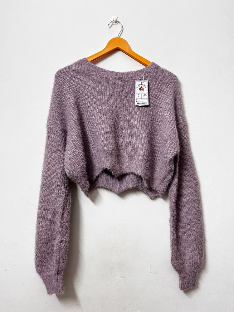 Lavender Crop Sweater