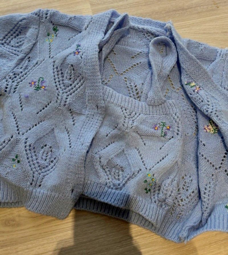 Knitted Crop Top&crop Cardigan