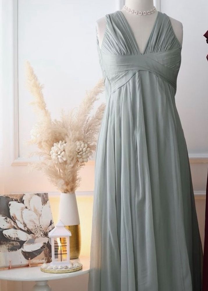 Stylised Back Chiffon Longline Gown