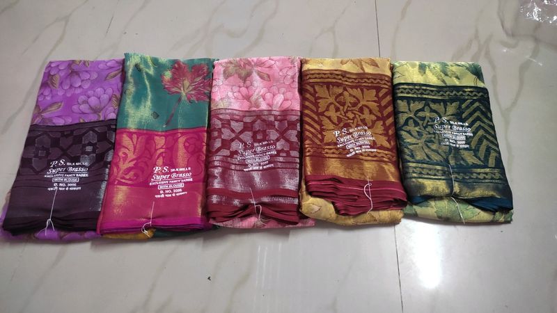 Trending 🔥🔥soft Chiffon Brasso Sarees