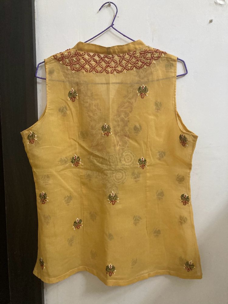 Cotton Chiken Work Kurti