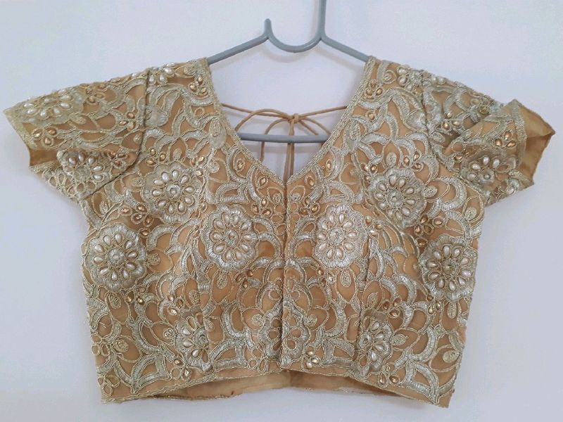 Brand New Golden Nude Pearl Blouse