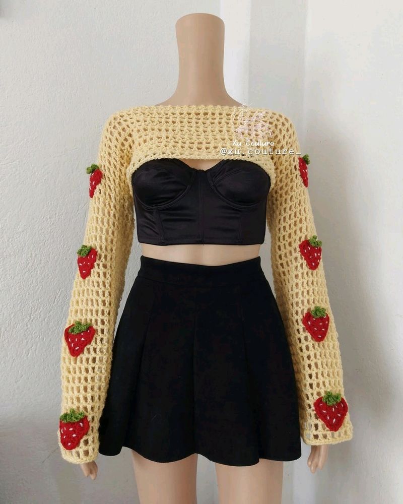 Crochet Yellow 🍓 Bolero