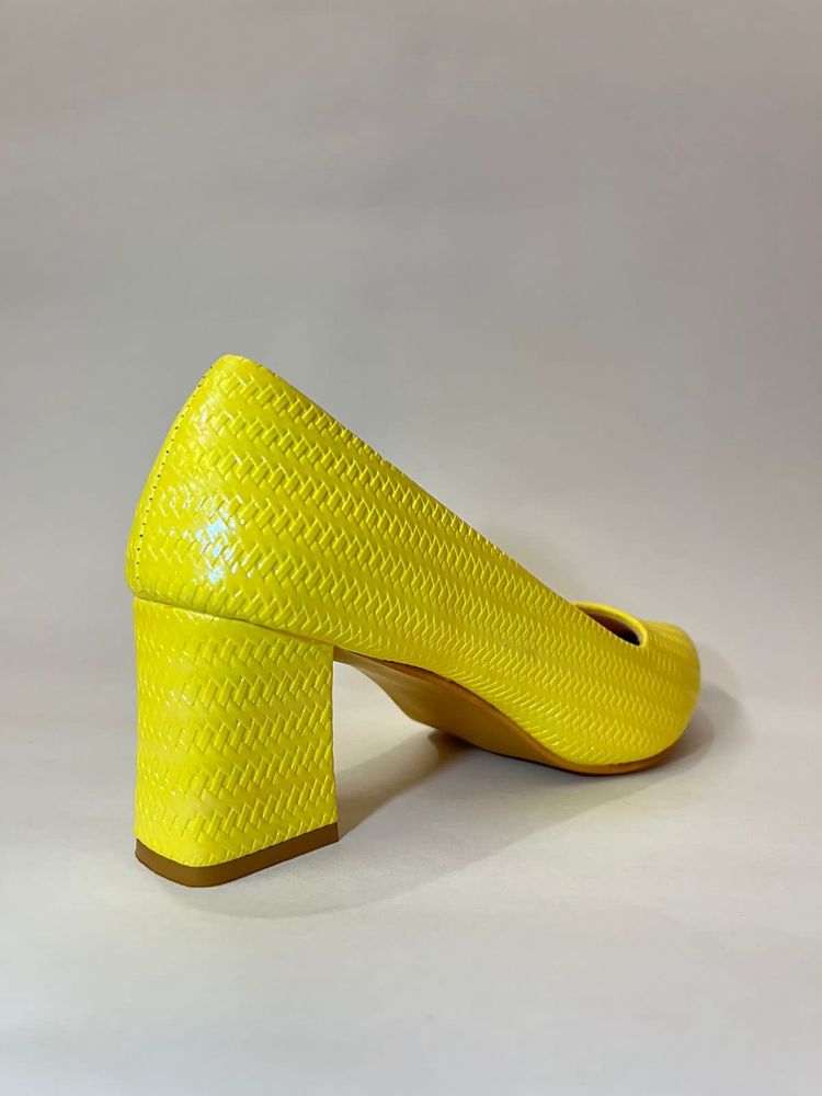 Chrome Yellow Heels For Women