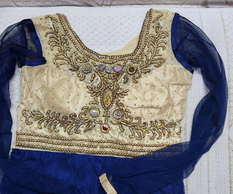 Navy Blue Colur Anarkali Suit